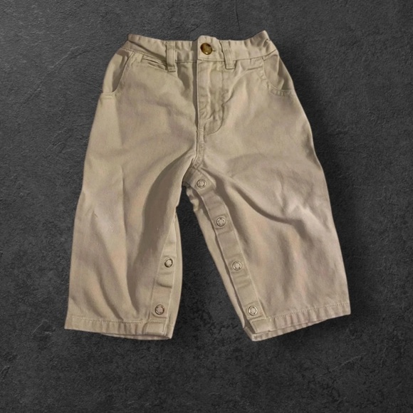 GAP GUC BOYS BABY KHAKI PANTS BOY SUMMER CASUAL SPRING BOTTOMS SIZE 6 12 MONTHS - Picture 1 of 7